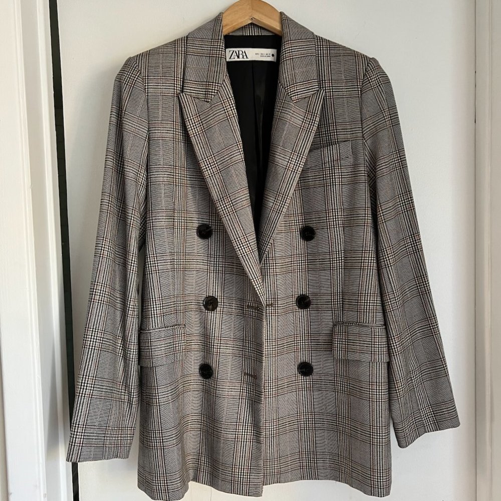 Zara Oversized Plaid Blazer